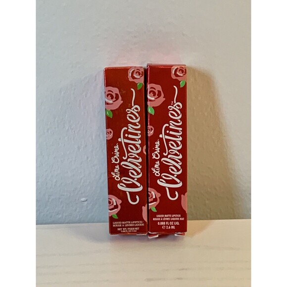 2X Lime Crime Velvetines True Love Red Pink Liquid Matte Lipstick 2.6ml NEW SET - Picture 2 of 5